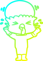 cold gradient line drawing of a weird cartoon alien png