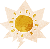 tecknad serie Sol med Tal bubbla i grunge bedrövad retro texturerad stil png
