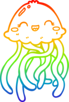 arcobaleno pendenza linea disegno di un' carino cartone animato Medusa png