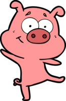 fröhliches Cartoon-Schwein tanzt png