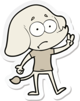 sticker of a cartoon unsure elephant png