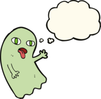 funny cartoon ghost with thought bubble png