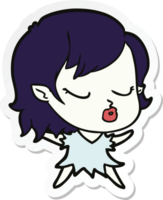 sticker of a cute cartoon vampire girl png