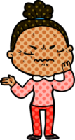 cartoon annoyed old lady png