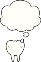 cartoon tooth with thought bubble png