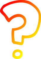 warm gradient line drawing of a cartoon question mark png