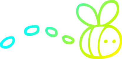 cold gradient line drawing of a cartoon buzzing bee png