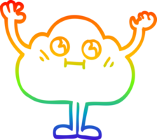 arco iris degradado línea dibujo de un dibujos animados oscuro nube personaje png