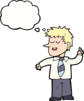 cartoon man with good idea with thought bubble png