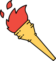 tattoo in traditional style of a lit torch png