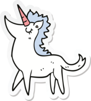 autocollant d'une licorne de dessin animé png