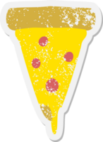 smältande pizza grunge klistermärke png