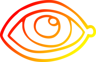 warm gradient line drawing of a cartoon human eye png