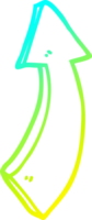 cold gradient line drawing of a cartoon pointing arrow png