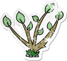 distressed sticker of a cartoon sprouting plant png