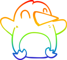 arcobaleno pendenza linea disegno di un' cartone animato Natale pinguino png