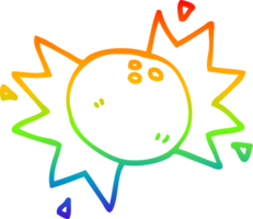 rainbow gradient line drawing of a cartoon striking bowling ball png