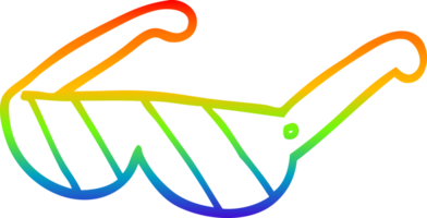 rainbow gradient line drawing of a cartoon safety glasses png