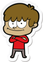 sticker of a happy cartoon man png