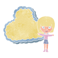 cartoon woman with cloud text space png