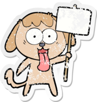 distressed sticker of a cute cartoon dog png