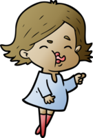 cartoon girl pulling face png