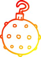 warm gradient line drawing of a cartoon red bauble png