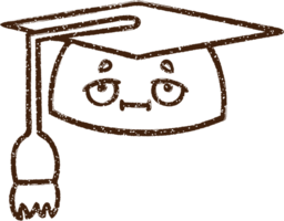 gorro de graduación dibujo al carboncillo png