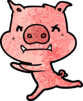 porco de desenho animado com raiva png