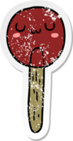 distressed sticker of a cartoon lollipop png