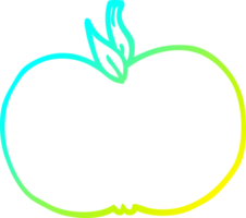 cold gradient line drawing of a cartoon juicy apple png