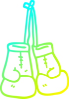 cold gradient line drawing of a cartoon boxing gloves png