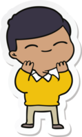 sticker of a cartoon smiling boy png