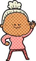 cartoon happy old woman png