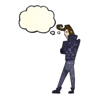 cartoon cool guy with thought bubble png