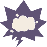 cartoon cloud with speech bubble in retro style png