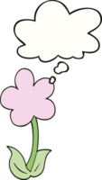 cute cartoon flower with thought bubble png