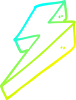 cold gradient line drawing of a cartoon thunder bolts png