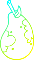 cold gradient line drawing of a cartoon fresh pear png