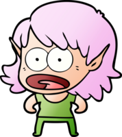 cartoon shocked elf girl png