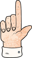 tecknad pekande hand png