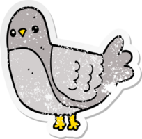 distressed sticker of a cartoon bird png