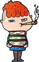 homem de desenho animado fumando png