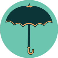 iconic tattoo style image of an umbrella png