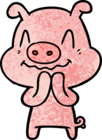 nervous cartoon pig png