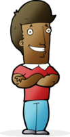 cartoon man with folded arms grinning png