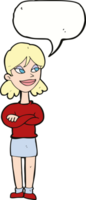 Cartoon selbstgefällige Frau mit Sprechblase png