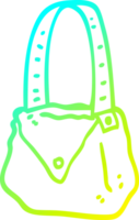 cold gradient line drawing of a cartoon satchel png