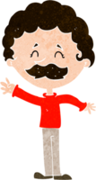 cartoon man with mustache waving png