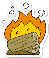 autocollant d'un feu de camp de dessin animé png